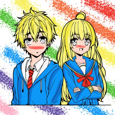 anime girl and boy