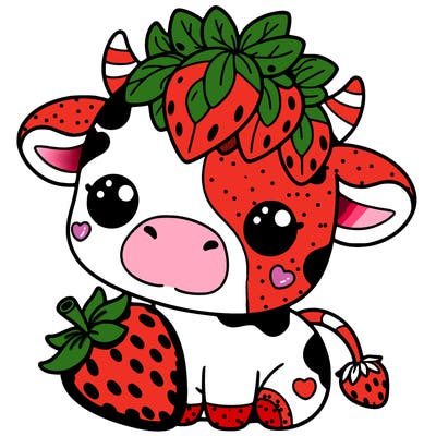 cute strawberry cow