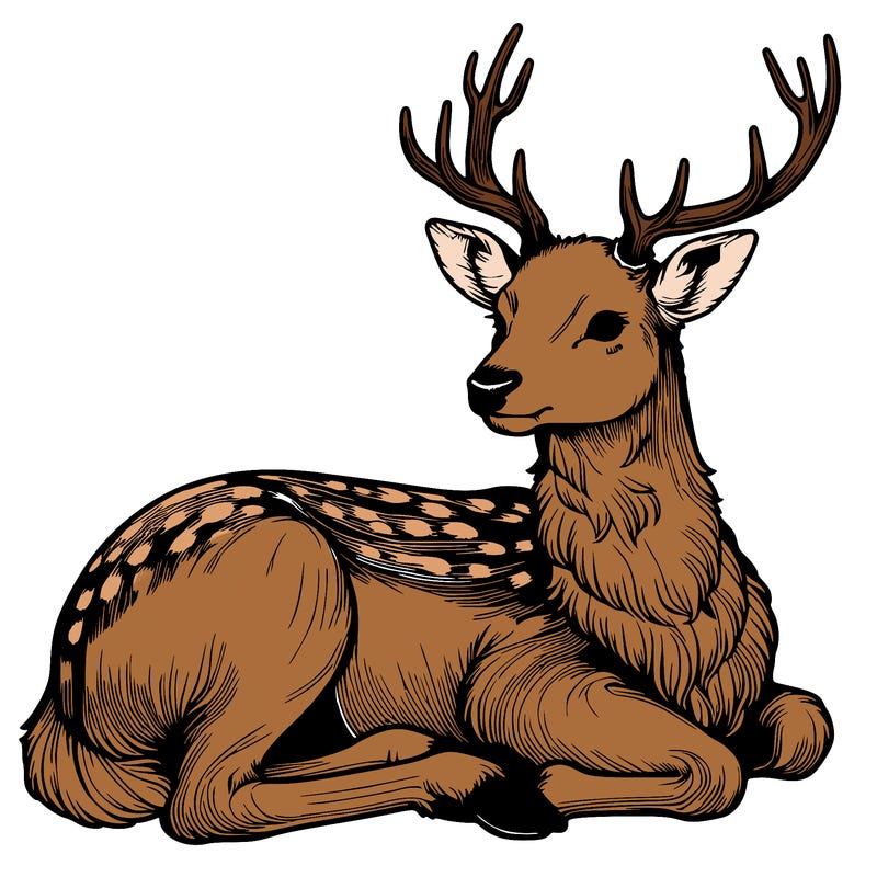 realistic deer with antlers