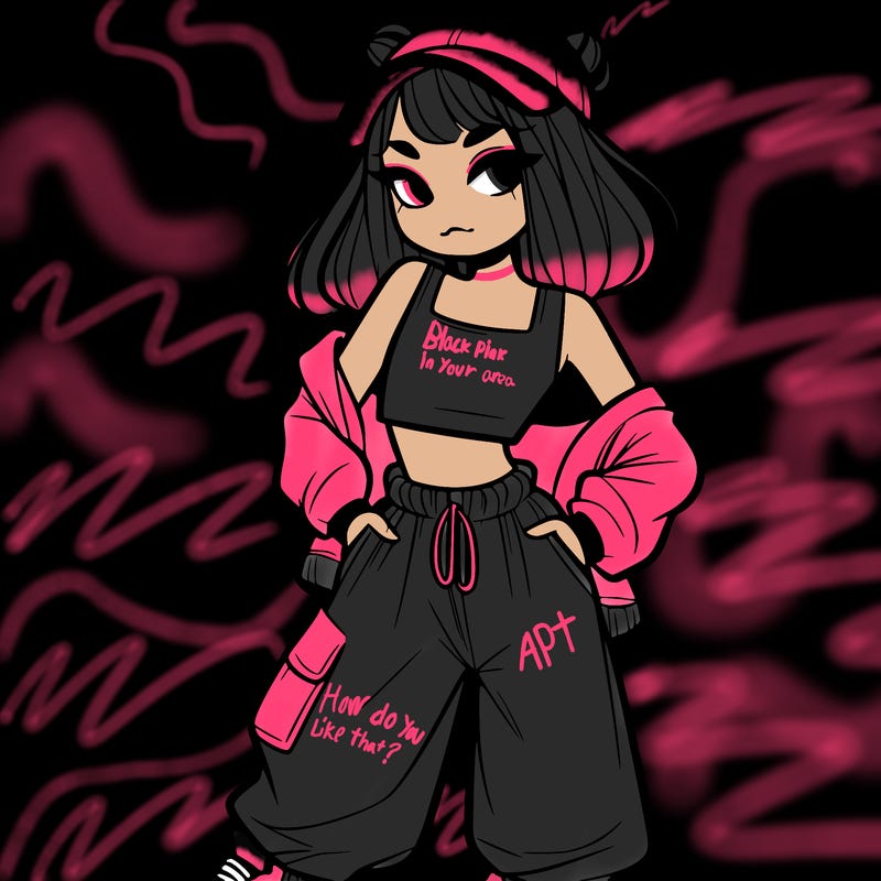 girl in crop top and baggy pants