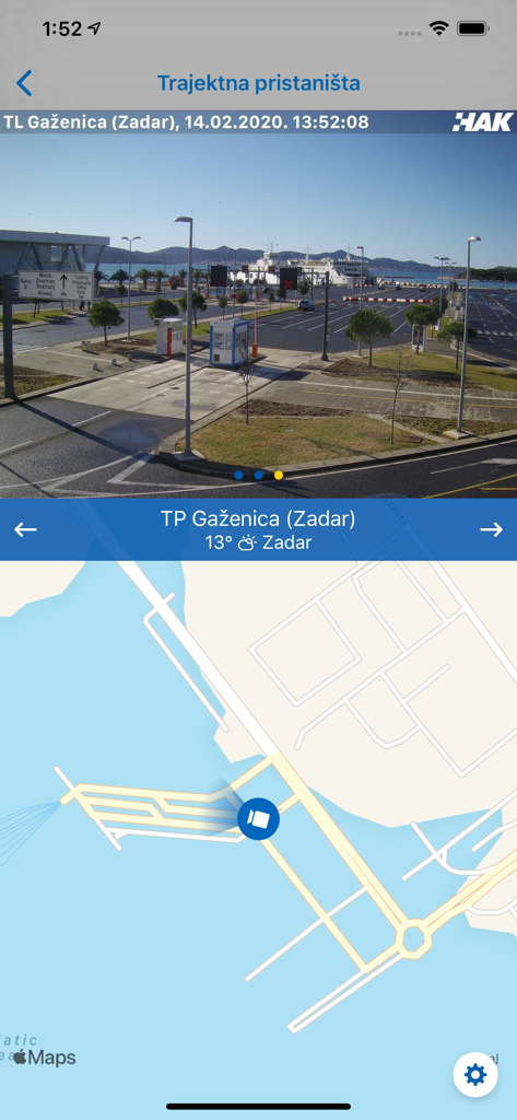 Croatia Traffic Info – HAK - Live ferry port camera and map view in the Croatia Traffic Info HAK mobile app