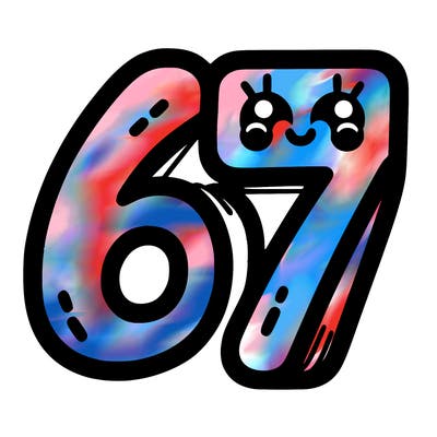 the numbers 67