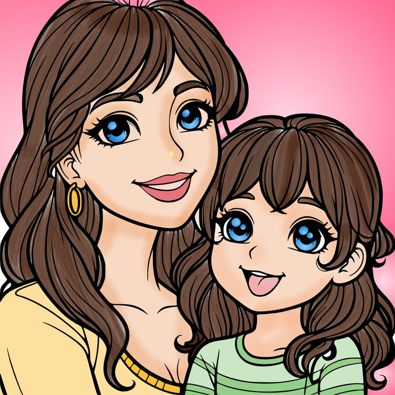 mom and her daughter realistic