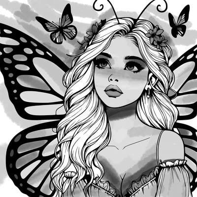 butterfly fairy realistic girl