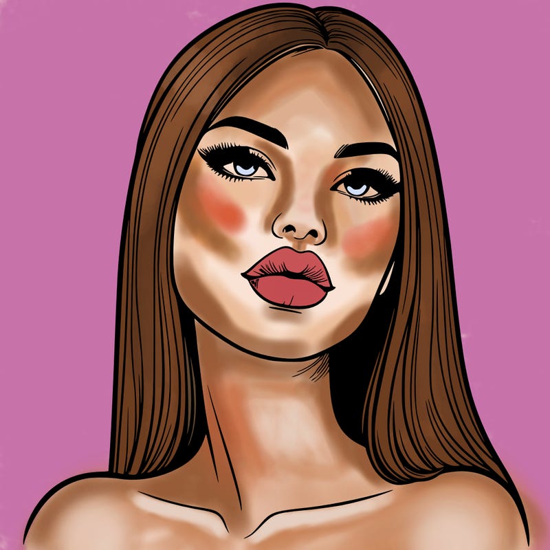 realistic woman with full lips