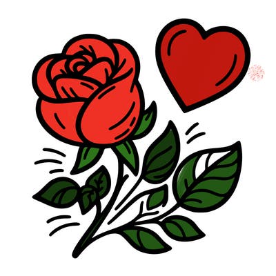 rose and heart