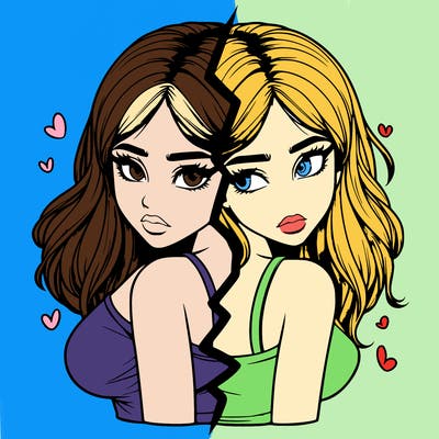 realistic girl split