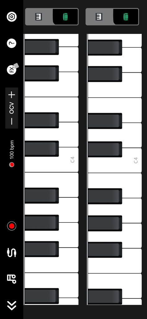 X Drum - 3D & AR - 音楽制作のためのX Drumアプリのダブルピアノキーボードインターフェース