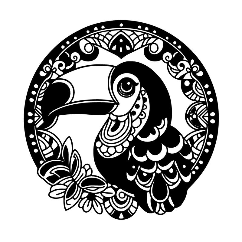 mandala azure sky toucan