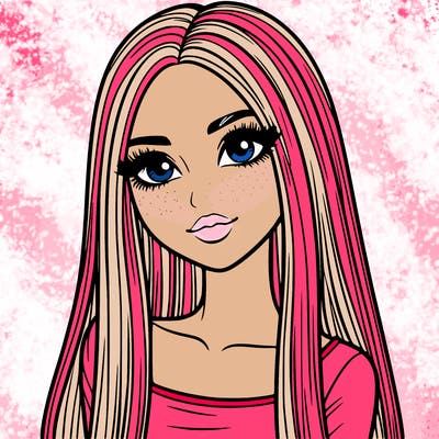 realistic girl with straight and long hair