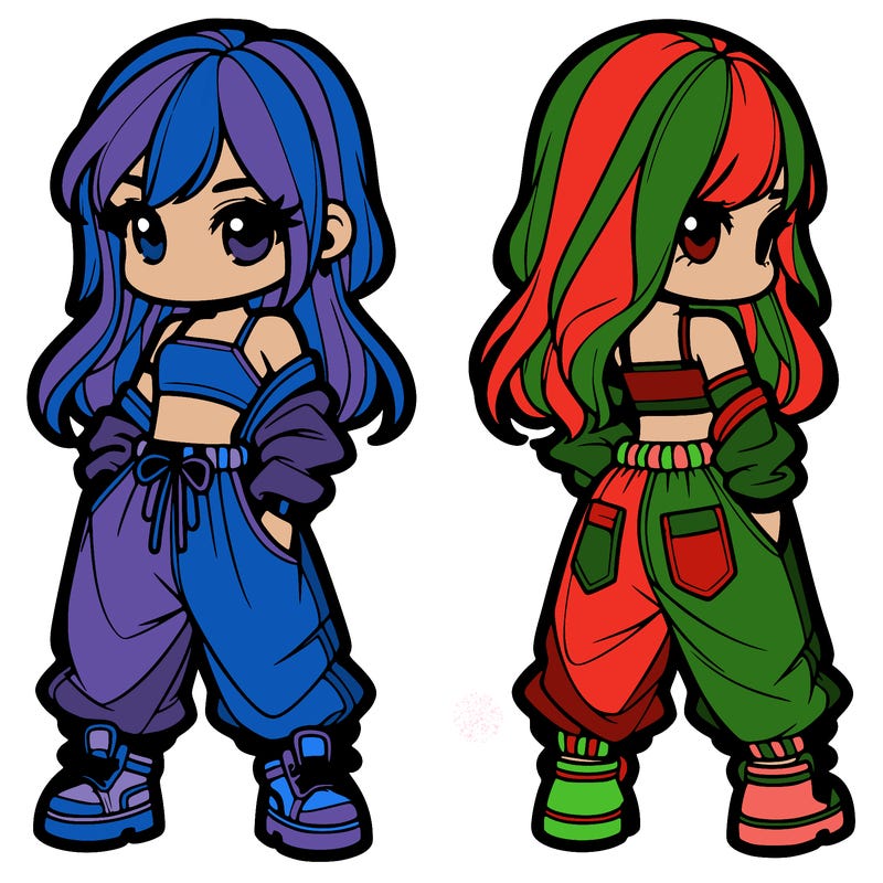 girl in crop top and baggy pants