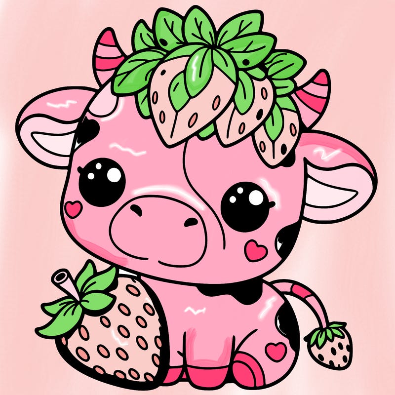 cute strawberry cow