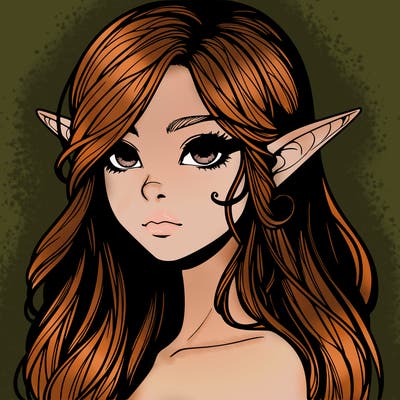 elf girl realistic dark fantasy