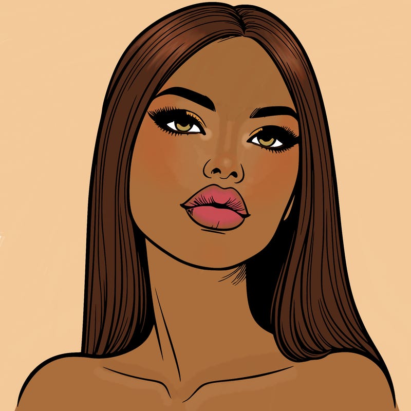 realistic woman with full lips