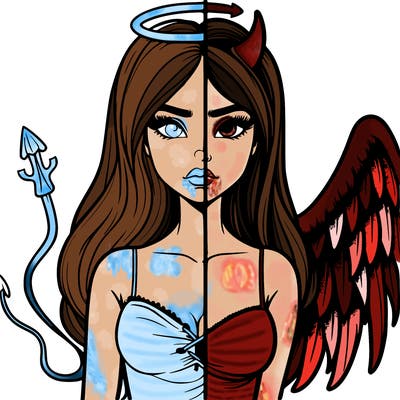 devil vs angel realistic girl