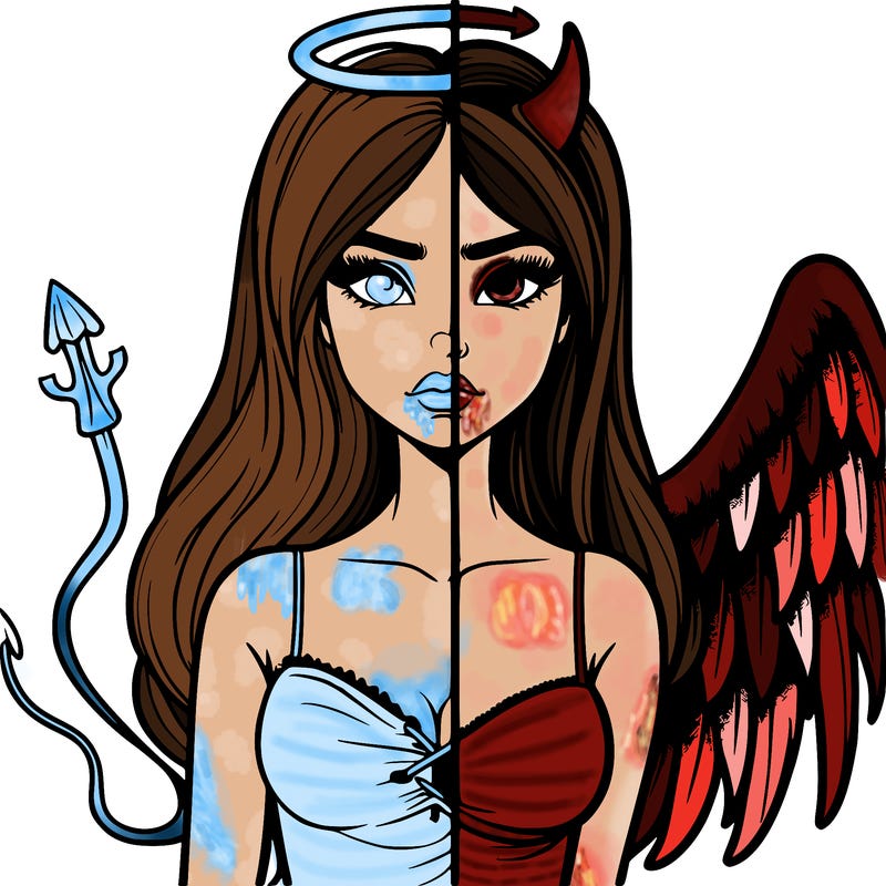devil vs angel realistic girl