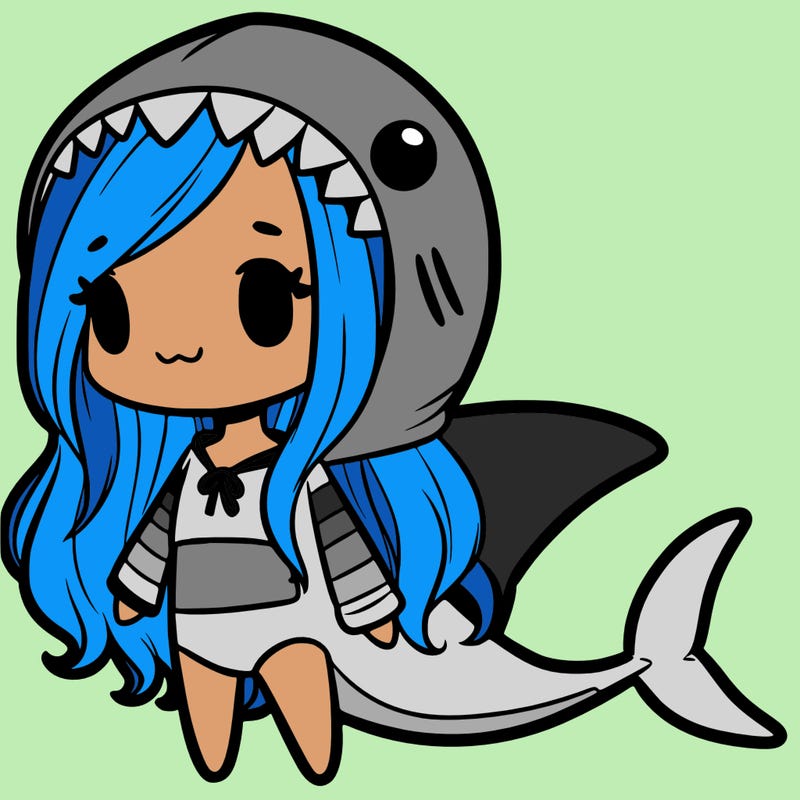 girl with shark outfit