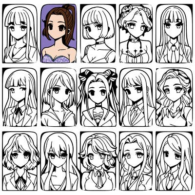 girls that look diffrent anime