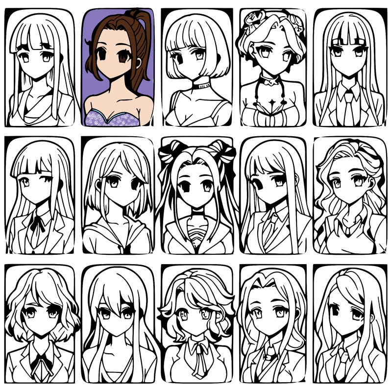 girls that look diffrent anime