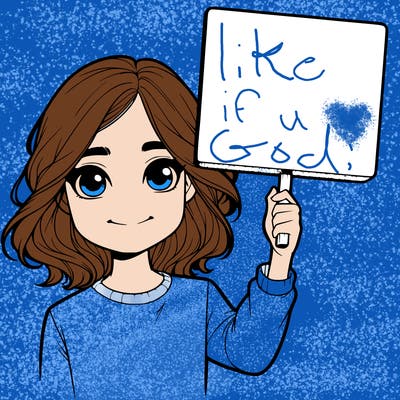 realistic girl holding up a sign