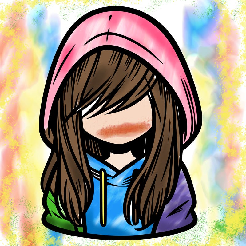 girl with hair covering her face and wearing a hoodie