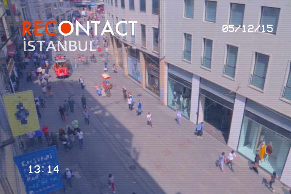 Security camera footage of a busy street in Istanbul for the detective puzzle game Recontact Istanbul
