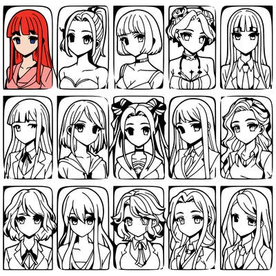 girls that look diffrent anime