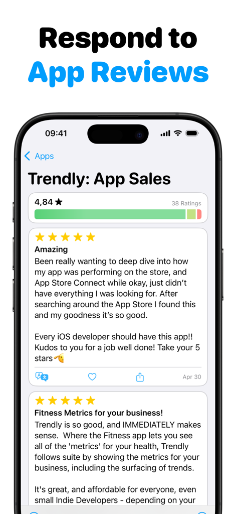App Reviews & Ratings - Astra - Interfaz de la aplicación Astra mostrando reseñas de usuarios y calificaciones de estrellas para desarrolladores de móviles