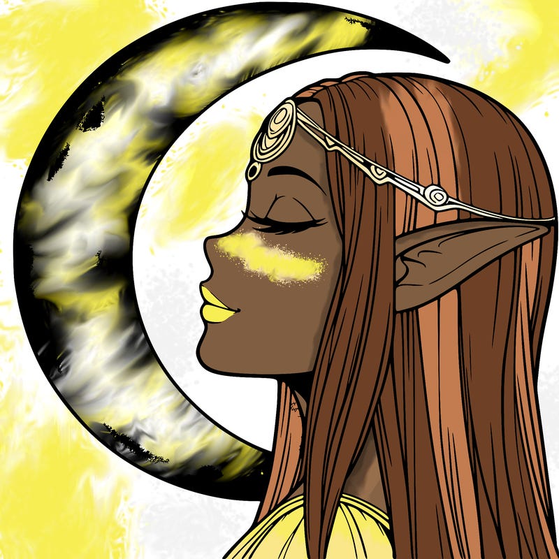 a realistic moon elf