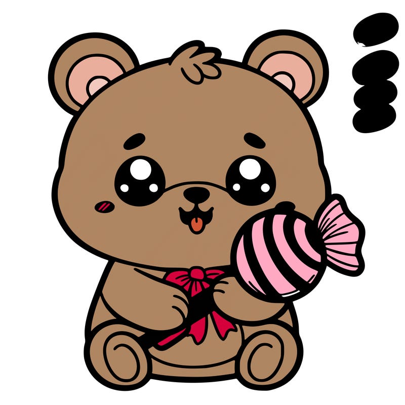 cute bear with candy