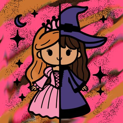 split princess and witch
