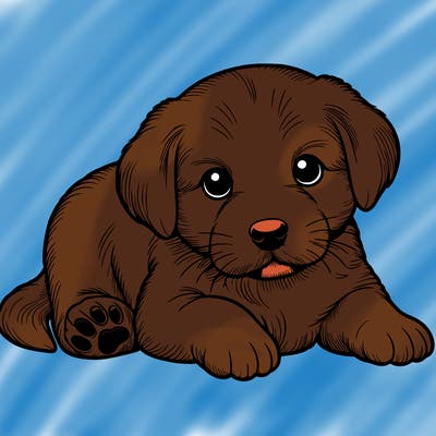 a cute realistic puppy