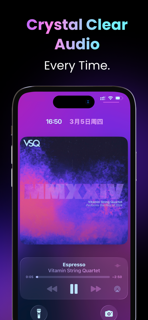 TuneFab Player - Interfaz de la aplicación móvil TuneFab Player mostrando reproducción de música de alta calidad y portada del álbum