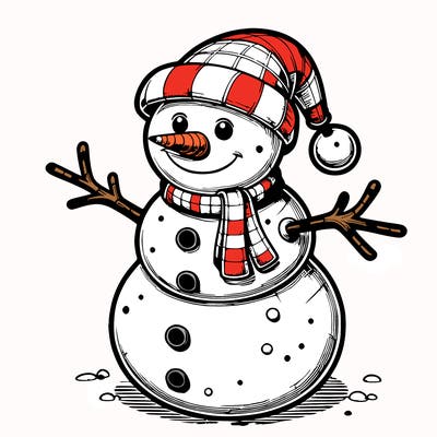 realistic christmas snowman