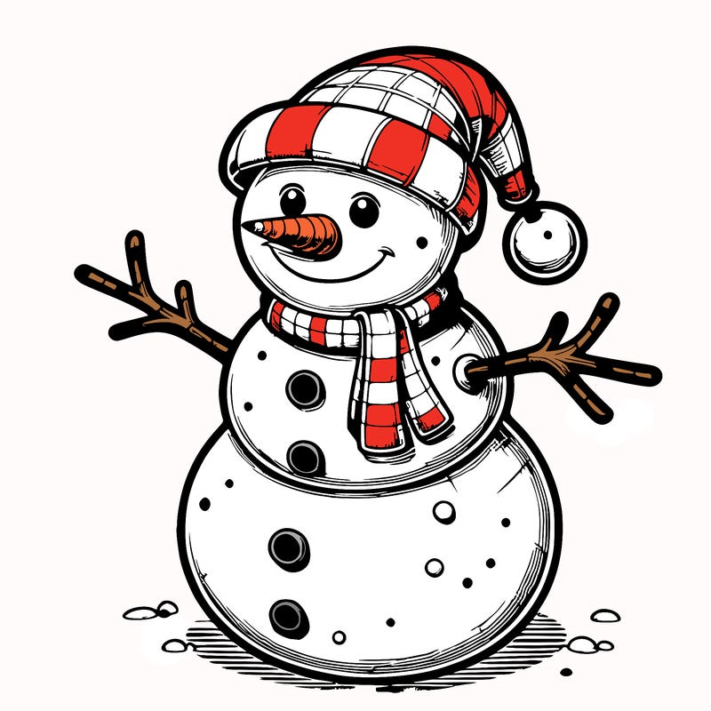 realistic christmas snowman