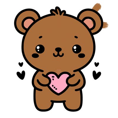 cute bear with heart