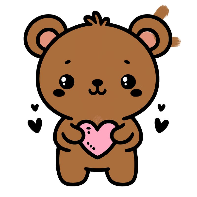 cute bear with heart