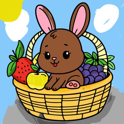 bunny in a fruit basket