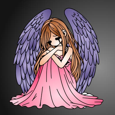 ethereal girl in grief, lonely and heartbroken