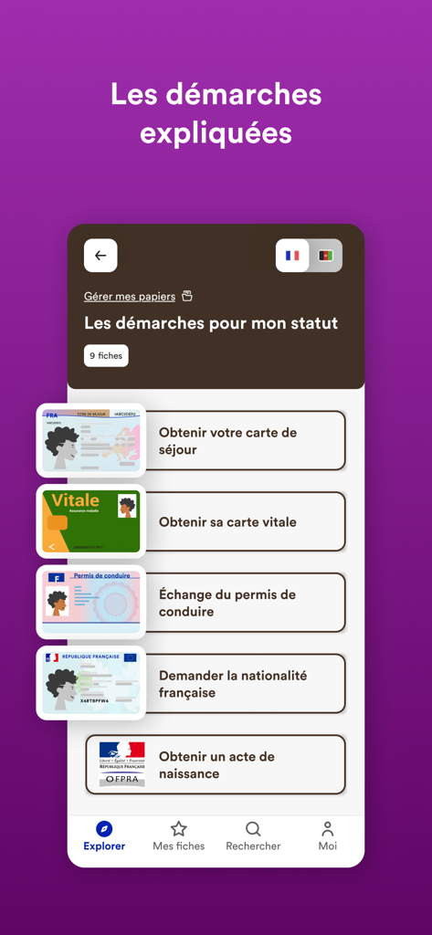 Réfugiés.info - A list of administrative procedures for refugees in France including residence permit and health insurance