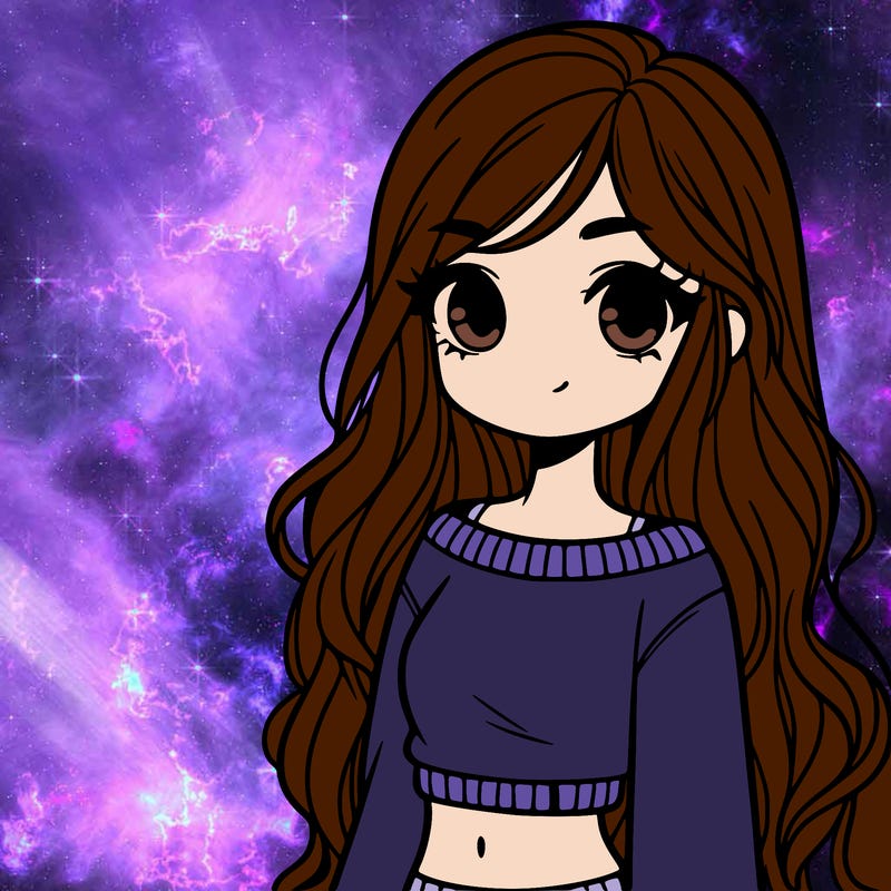 girl with long hair and a crop top with a sweater