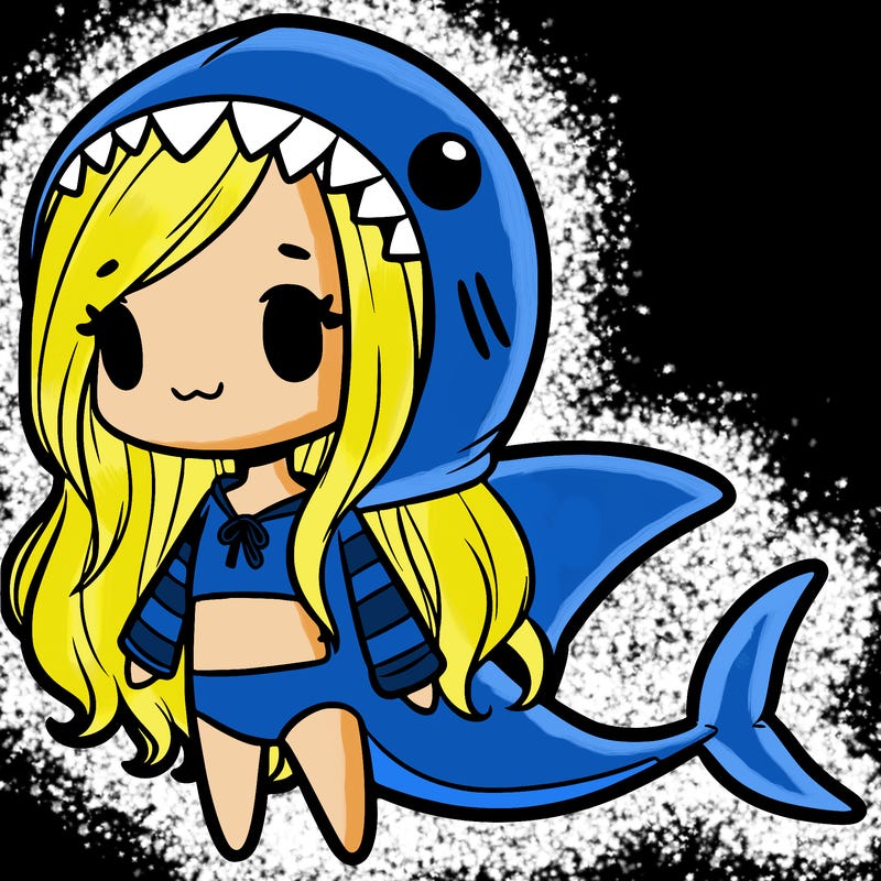 girl with shark outfit