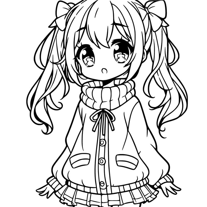 anime girl with cute clothes