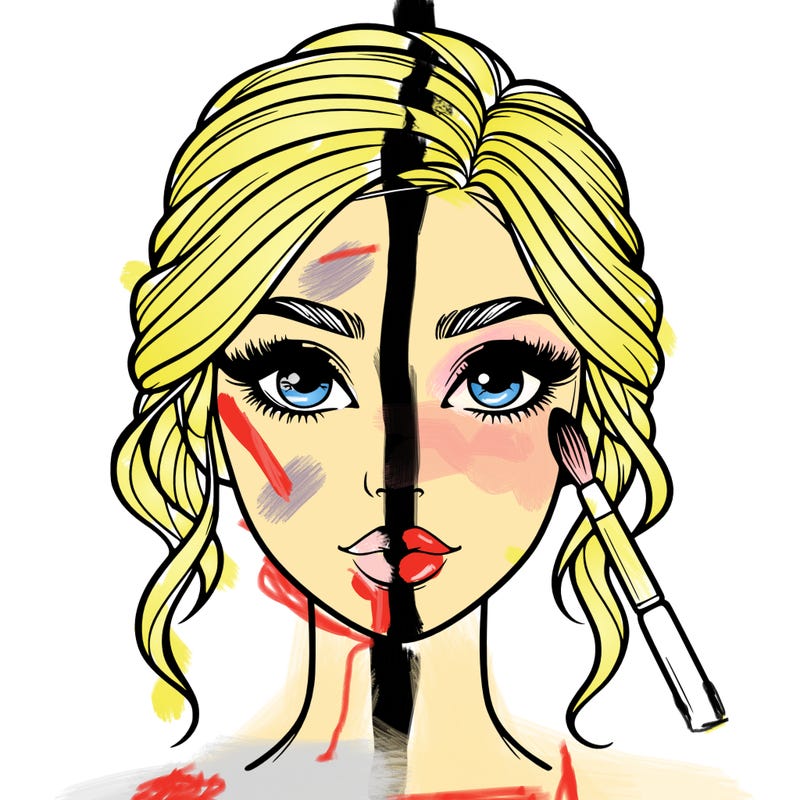 realistic person with makeup