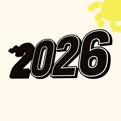2026 in big font covering the whole paper no one else in it just the numbers... 2026