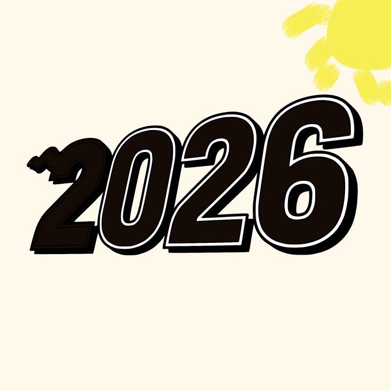 2026 in big font covering the whole paper no one else in it just the numbers... 2026
