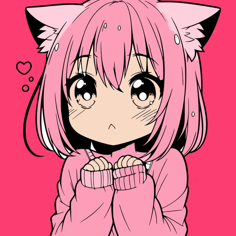 shy anime catgirl