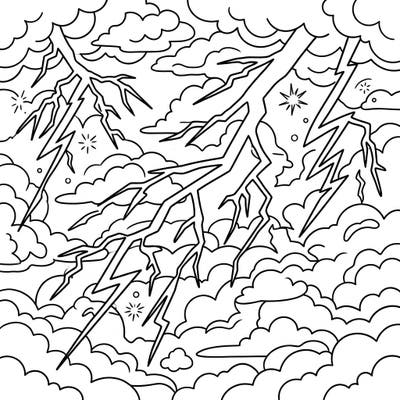 This dynamic coloring page brings the power of a dry lightning storm to life with bold bolts and playful clouds. Designed especially for kids aged 4-8, it offers an exciting scene to ignite their imagination and artistic flair.