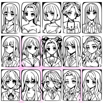 girls that look diffrent anime