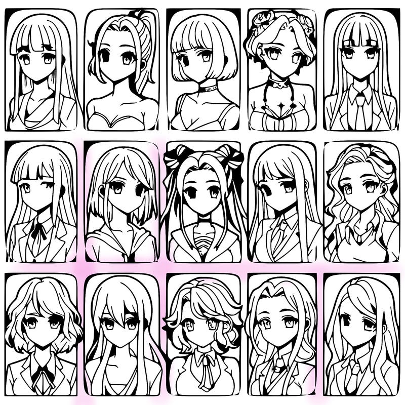 girls that look diffrent anime